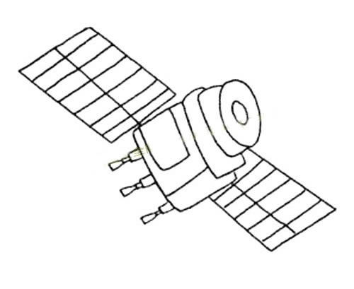 中国卫星简笔画