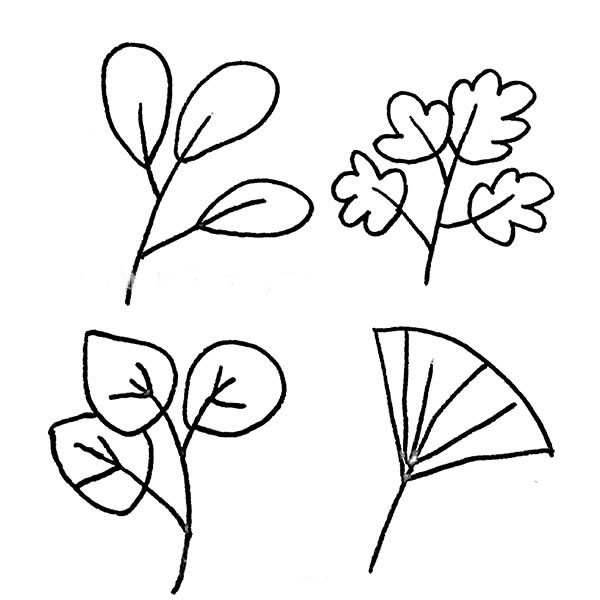 树叶简笔画图片大全