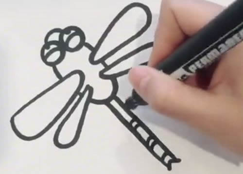 幼儿简笔画蜻蜓的画法步骤图解