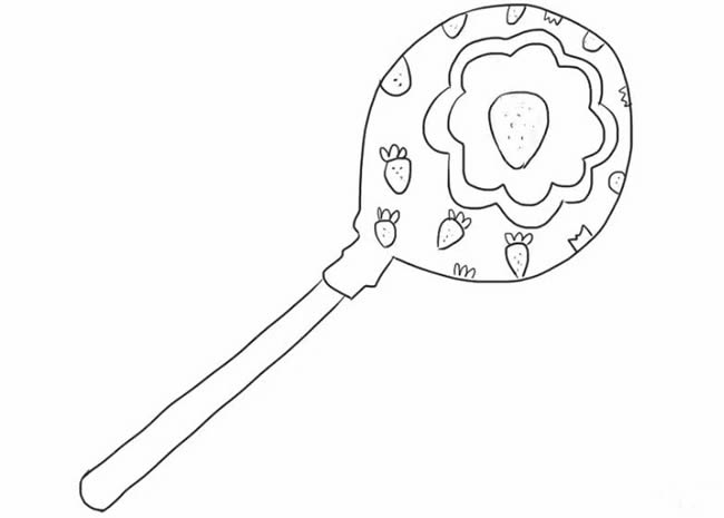 草莓棒棒糖简笔画教程