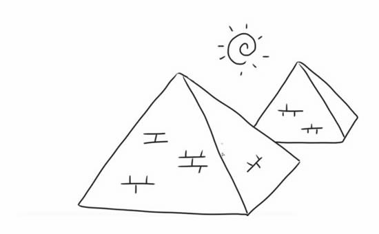 埃及金字塔的简笔画怎么画