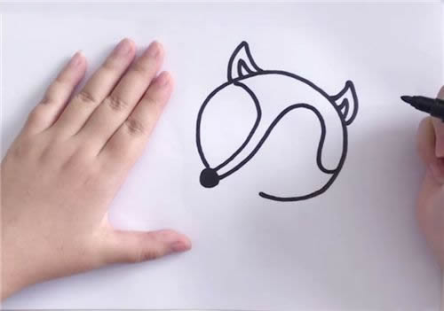 狐狸简笔画步骤图