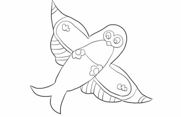 燕子风筝简笔画的画法步骤图片