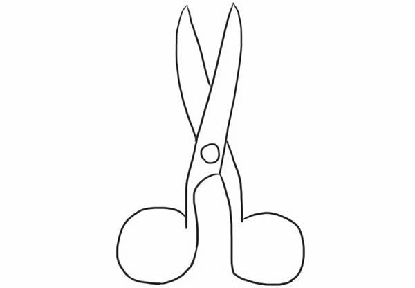 剪刀简笔画的画法步骤图