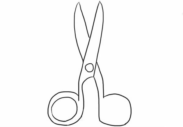 剪刀简笔画的画法步骤图