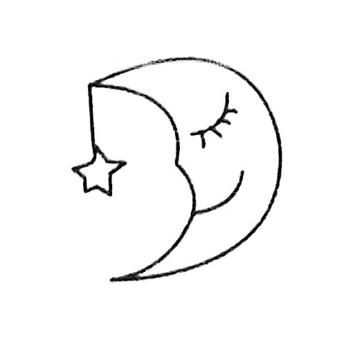 月亮简笔画画法