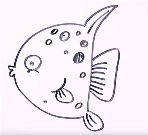 简笔画热带鱼的画法 热带鱼简笔画步骤图片
