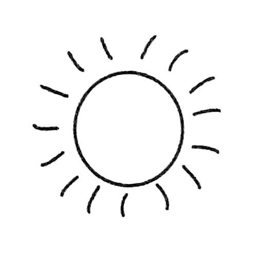 太阳简笔画的画法步骤图解