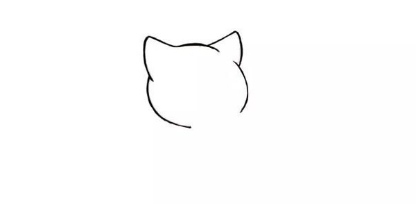 小猫吃鱼简笔画