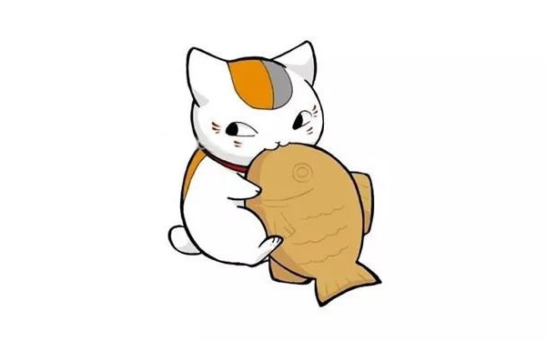 小猫吃鱼简笔画