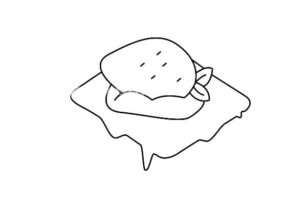 草莓蛋糕简笔画彩色