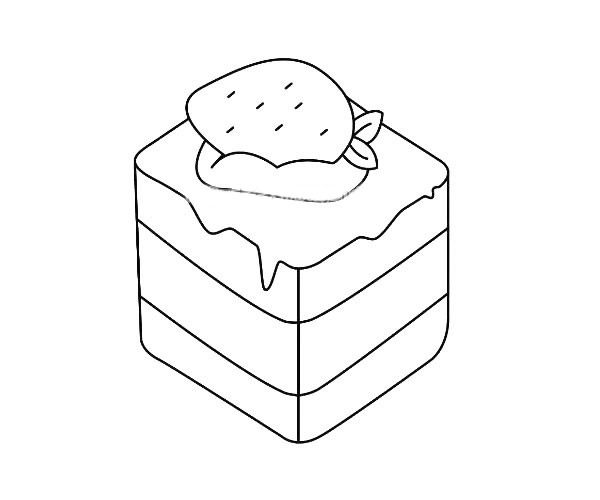 草莓蛋糕简笔画