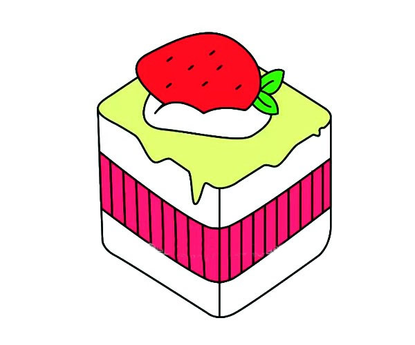 草莓蛋糕简笔画