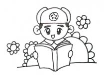 雷锋在看书简笔画