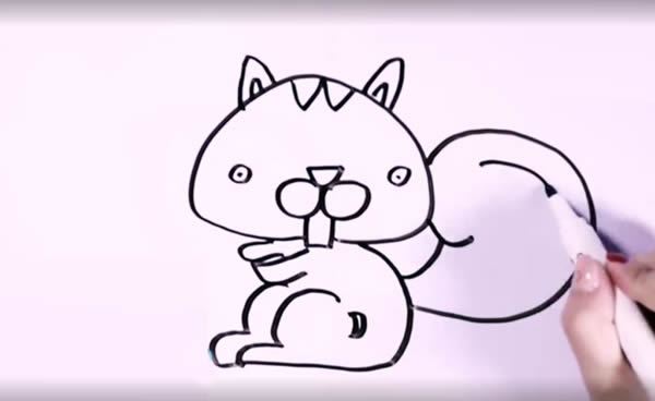 可爱小松鼠简笔画