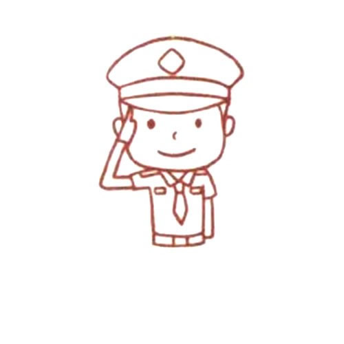 警察敬礼的简笔画