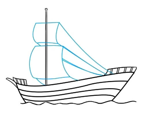 海盗船的画法简笔画