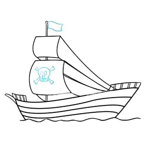 海盗船的画法简笔画
