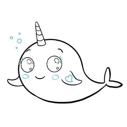独角鲸简笔画