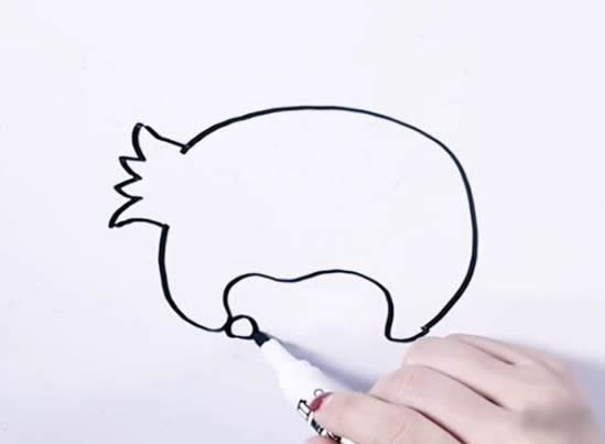 石榴简笔画图片