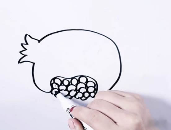 石榴简笔画图片