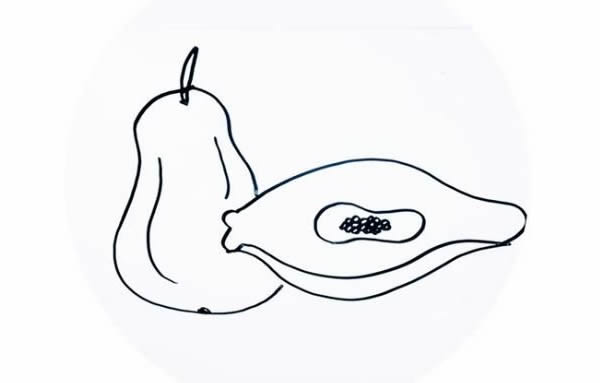 木瓜简笔画步骤图