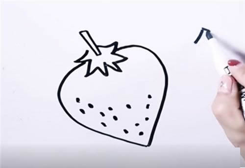 草莓简笔画步骤图片