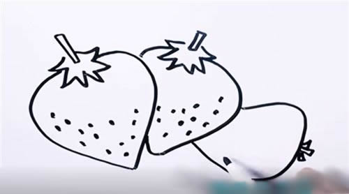 草莓简笔画步骤图片