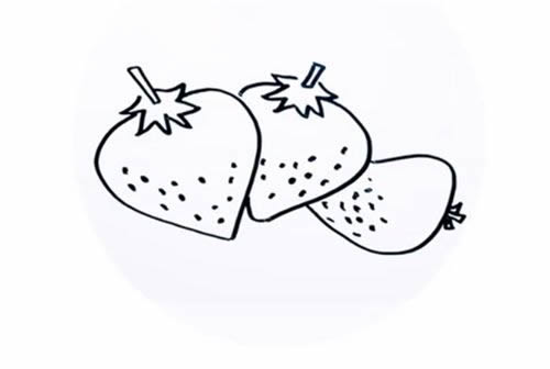 草莓简笔画步骤图片