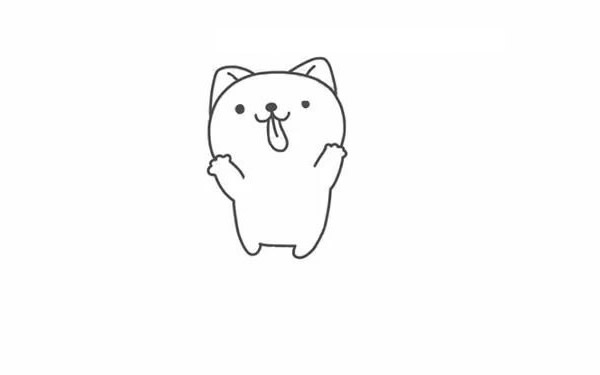 秋田犬简笔画步骤图