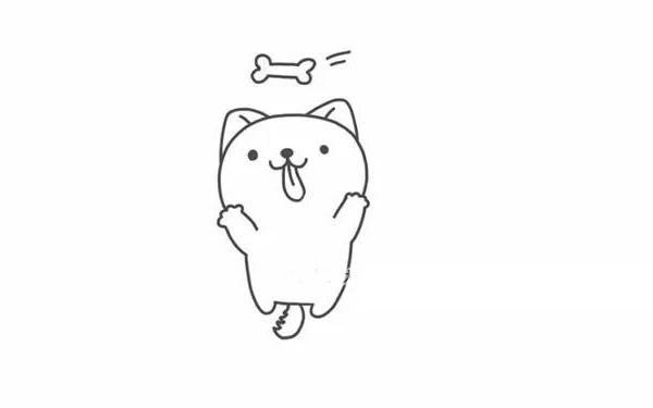 秋田犬简笔画步骤图