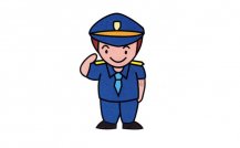 敬礼的警察简笔画步骤图片