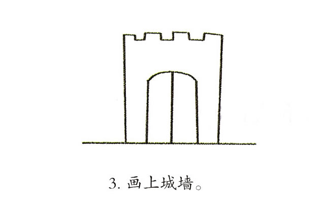 彩色城堡简笔画步骤图片