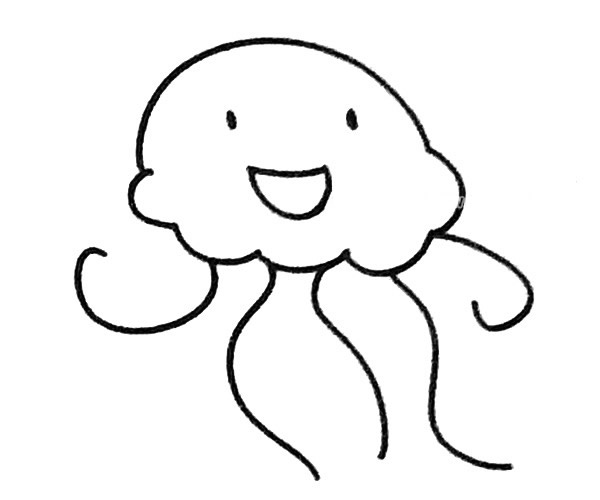 水母简笔画步骤图解