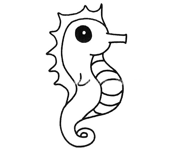 6款可爱的卡通海马简笔画图片