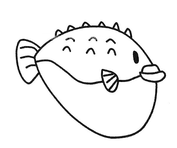 6款可爱的河豚简笔画图片