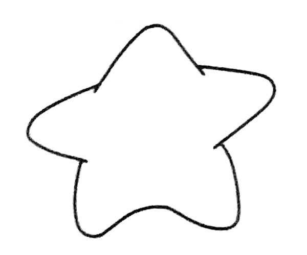 卡通海星简笔画步骤图解