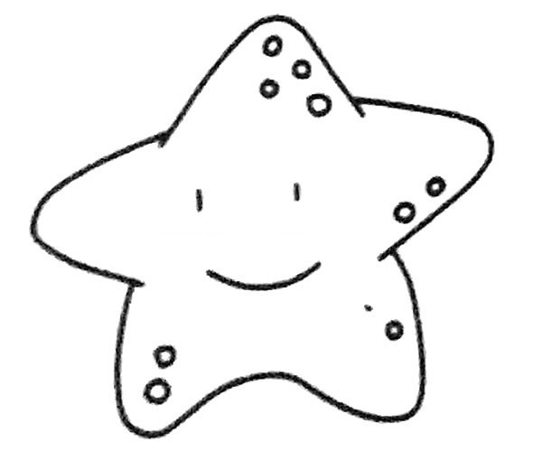 卡通海星简笔画步骤图解