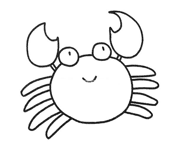 卡通螃蟹简笔画图片大全