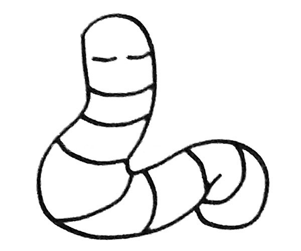 卡通蚯蚓简笔画图片1