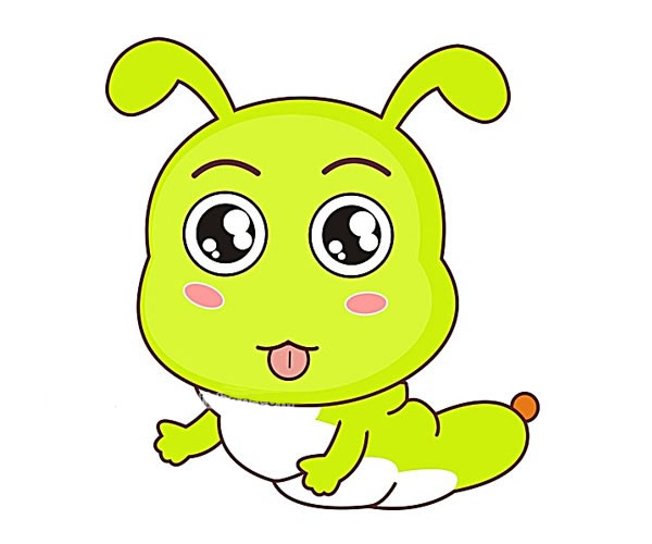 4款卡通毛毛虫简笔画彩色图片