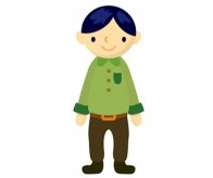 4款小男孩学生简笔画彩色图片