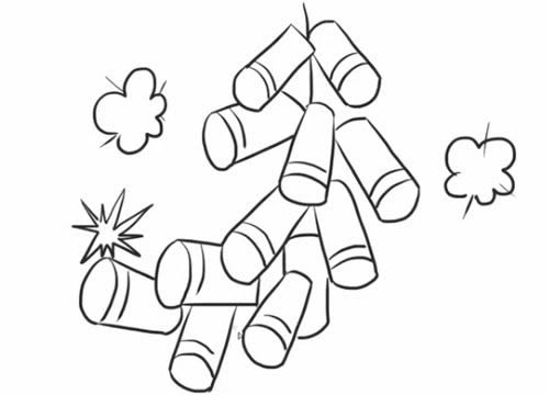 鞭炮简笔画图片