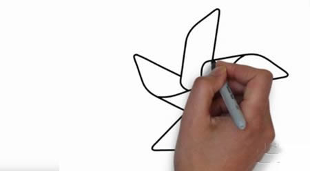 风车简笔画步骤图教程