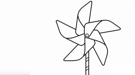 风车简笔画步骤图教程