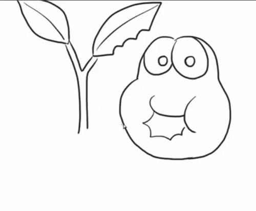 正在吃树叶的虫子简笔画