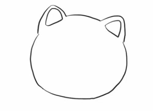 招财猫简笔画步骤教程