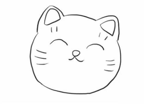招财猫简笔画步骤教程