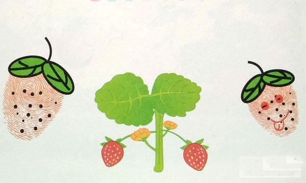 草莓指印画教程 儿童画草莓创意画