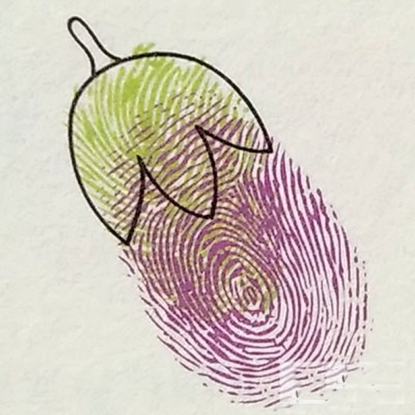 儿童画茄子指印画教程 幼儿园手指印画图片